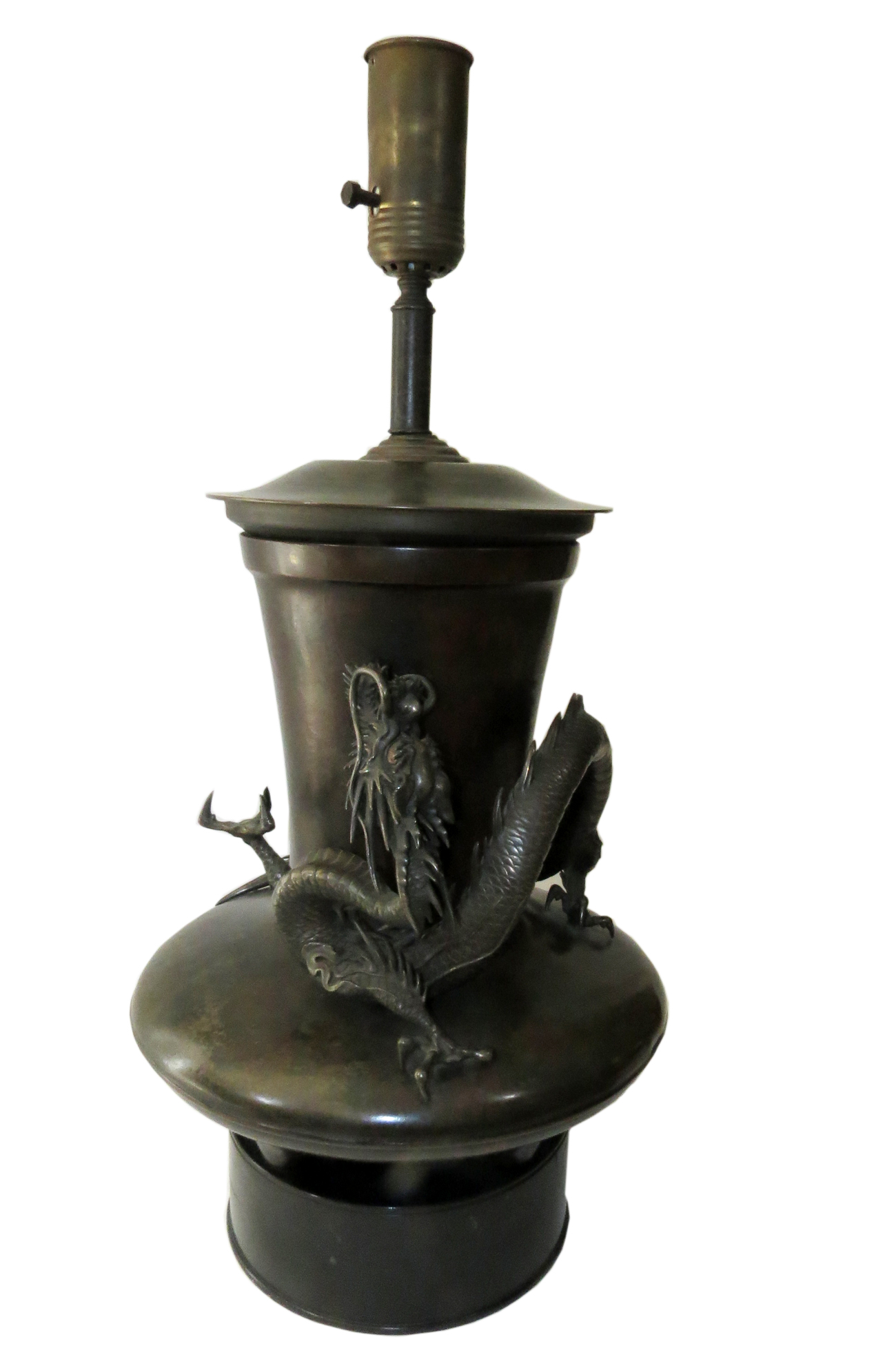 19th Century Bronze Dragon Lamp Modernism